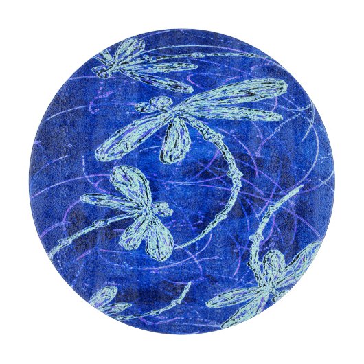 Libellen Indigo Tanz Schneidebrett (Vorderseite)