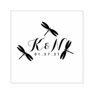 Libellen Initialen Logo Hochzeit Stempel