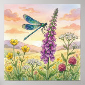 Libellen Kleine Insekten Kinderzimmer Poster (Vorne)