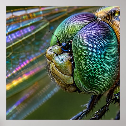 Libellen-Komplexauge Makrofotografie Poster (Vorne)