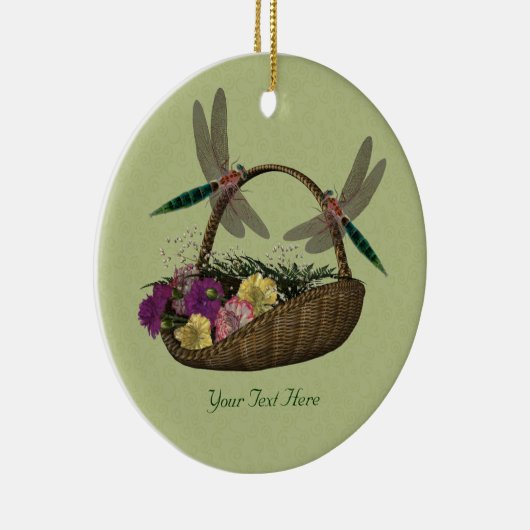 Libellen-Korb aus Blume Keramikornament (Rechts)