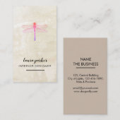 Libellen-kreative Designer-Natur-Vintages Visitenkarte (Vorne/Hinten)