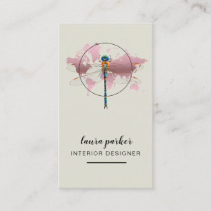 Libellen-kreative Designer-Natur-Weltkarte Visitenkarte