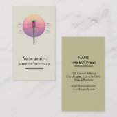 Libellen-kreatives Designer-Natur-Rosa Visitenkarte (Vorne/Hinten)