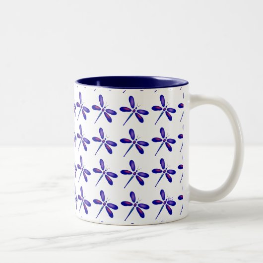 Libellen-Kunst Zweifarbige Tasse (Rechts)
