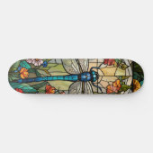 Libellen-Kunstmalerei botanischer Boho-Chic-Wald Skateboard (Horizontal)