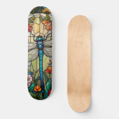Libellen-Kunstmalerei botanischer Boho-Chic-Wald Skateboard (Vorderseite)