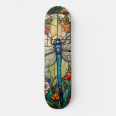 Libellen-Kunstmalerei botanischer Boho-Chic-Wald Skateboard (Vorderseite)