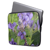 Libellen-Libellula auf violetten Blüten Laptopschutzhülle (Vorderseite Links)