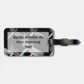 Libellen-Luftwaffe auf Schwarzem Gepäckanhänger (Rückseite horizontal)