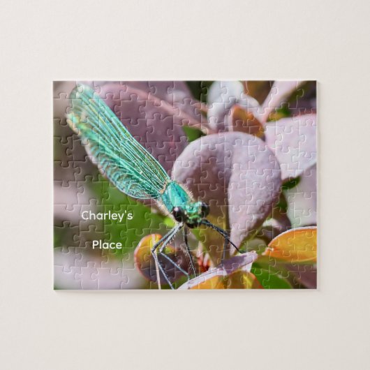 Libellen-Makrofoto personalisiertes Puzzle (Horizontal)