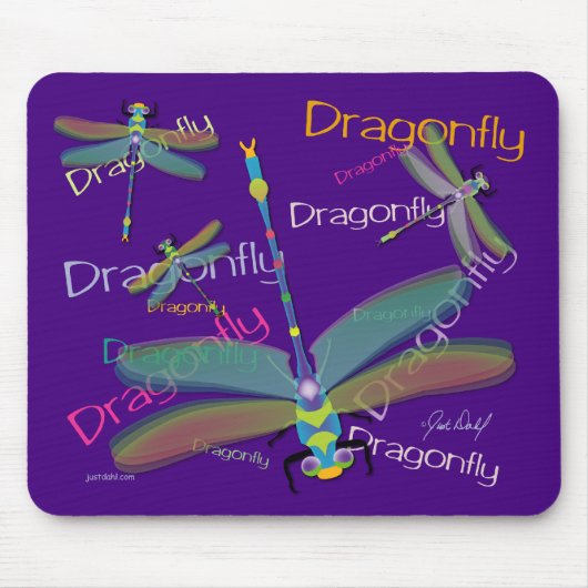 Libellen-Mauspad - Lila Mousepad (Vorne)