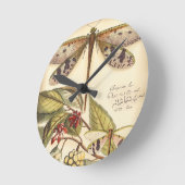 Libellen mit Blätter und Frucht Runde Wanduhr (Winkel)