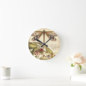 Libellen mit Blätter und Frucht Runde Wanduhr (Zuhause)