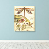 Libellen mit Blätter und Obst Leinwanddruck (Insitu (Holzboden))