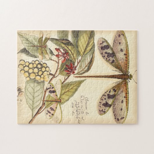 Libellen mit Blätter und Obst Puzzle (Horizontal)