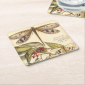 Libellen mit Blätter und Obst Rechteckiger Pappuntersetzer (angewinkelt)
