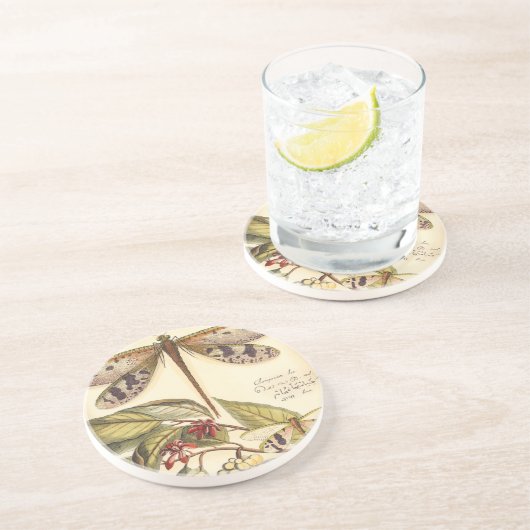 Libellen mit Blätter und Obst Untersetzer (Seite)