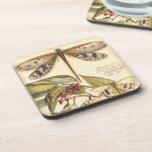 Libellen mit Blätter und Obst Untersetzer (Linke Seite)