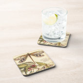 Libellen mit Blätter und Obst Untersetzer (Rechte Seite)