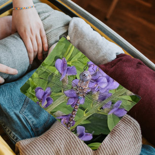 Libellen mit blauen Augen auf violetten Blumen Zubehörtasche