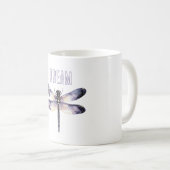 Libellen mit lila-goldenen Sternen Kaffeetasse (VorderseiteRechts)