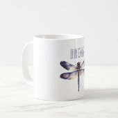 Libellen mit lila-goldenen Sternen Kaffeetasse (Vorderseite Links)