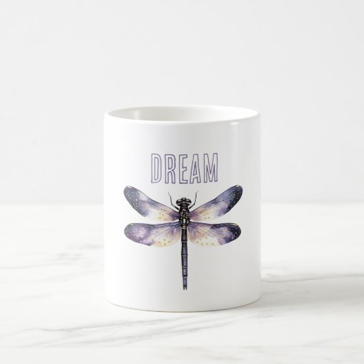 Libellen mit lila-goldenen Sternen Kaffeetasse (Mittel)