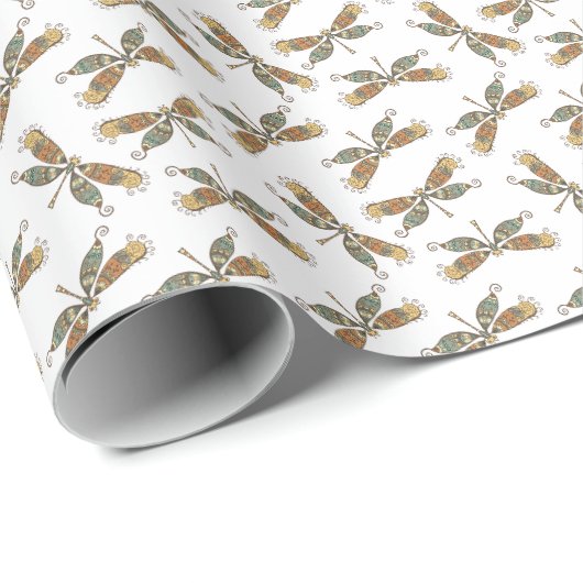 Libellen Natur Geschenkpapier (Rolleneckpunkt)