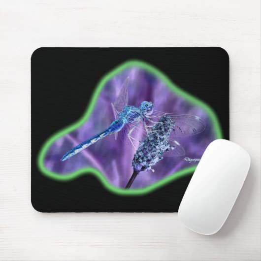 Libellen-negatives Bild 02 Mousepad (Mit Mouse)
