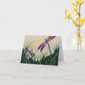 Libellen notecard karte (Gelbe Blume)