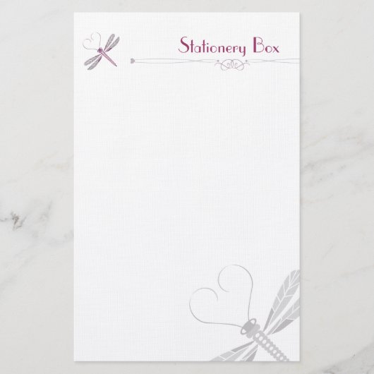 Libellen-persönliches Anmerkungs-Papier Briefpapier (Vorderseite)