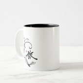 Libellen-Reise Zweifarbige Tasse (Vorderseite Links)