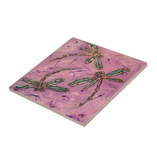 Libellen-RosaFizz Fliese (Seite)