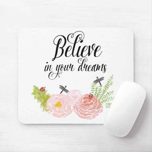 Libellen-Rosenwatercolor-Garten Mousepad (Mit Mouse)