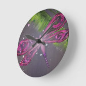 Libellen-Serie Runde Wanduhr (Winkel)