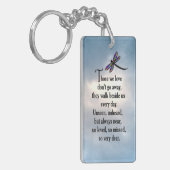Libellen-"so geliebtes" Gedicht Schlüsselanhänger (Vorderseite links)