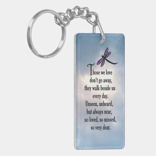 Libellen-"so geliebtes" Gedicht Schlüsselanhänger (Vorderseite links)