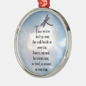 Libellen-"so geliebtes" Gedicht Silbernes Ornament (Links)