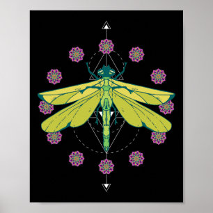 Libellen Symbole Magie Mandala Insekt  Poster