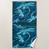 Libellen-Tanz Blau-Tango-Handtuch-Set Strandtuch (Vorderseite)