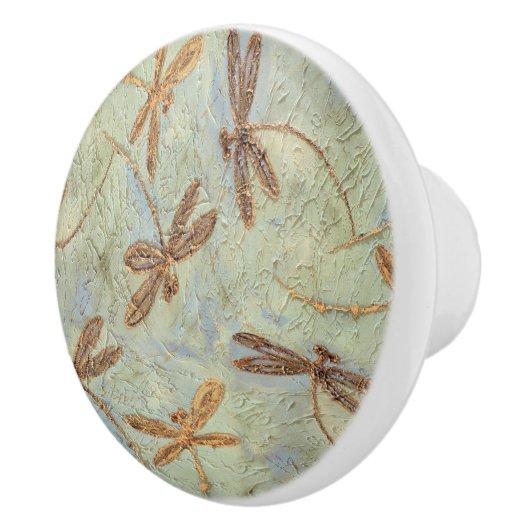 Libellen-Tanz-Gold Keramikknauf (Rechts)