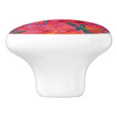 Libellen-Tanz-heiße Fuchsie Keramikknauf (Seitenansicht)