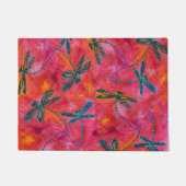 Libellen-Tanz-heiße pinkfarbene Tür-Matte Fußmatte (Vorderseite)