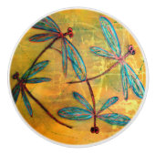 Libellen-Tanz Keramikknauf (Vorderseite)