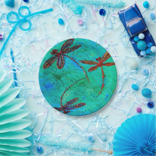 Libellen-Tanz Pappteller (Party)