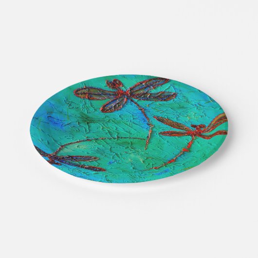 Libellen-Tanz Pappteller (Schrägansicht)