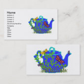 Libellen-Teekanne-Visitenkarten Visitenkarte (Vorne/Hinten)