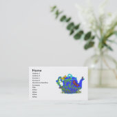 Libellen-Teekanne-Visitenkarten Visitenkarte (Stehend Vorderseite)