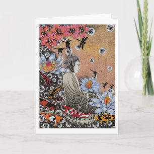 Libellen-Traum IV (blaues Lotus in dem Karte